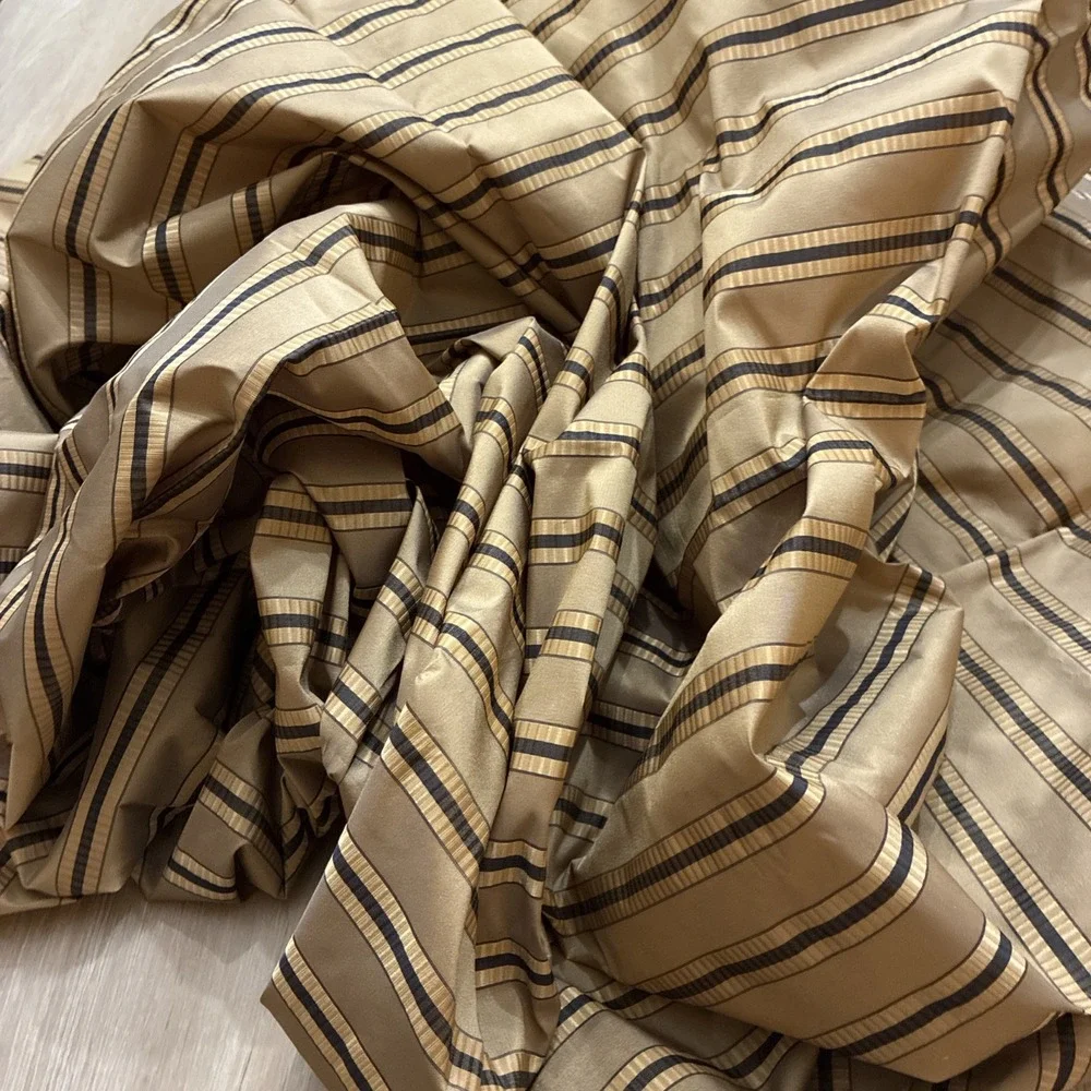 Drapery Panel Gold W/Black Stripe Silk? 54